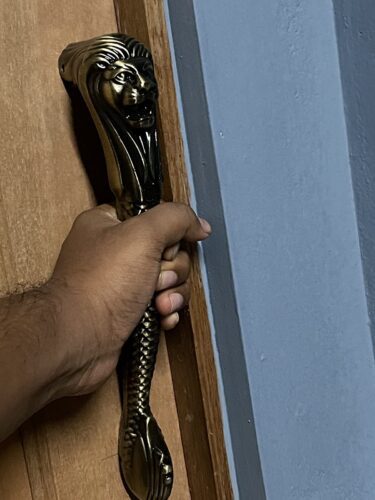WSK Brand Lion Size 10 inch Main Door Handle Brass Antic Finish | Home Decor | Door Decor | |Antic Brass Door Handle Set of 1 Pcs  (Made in India) DH1501-001 photo review